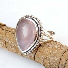 Rose Quartz Ring,925 Sterling Silver Quartz Ring,Handmade Ring,Gift for her