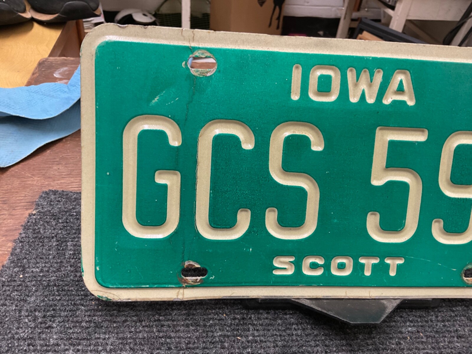License Plate Tag Vintage Iowa GCS 598 Scott 1979 w/ 1981 sticker ...