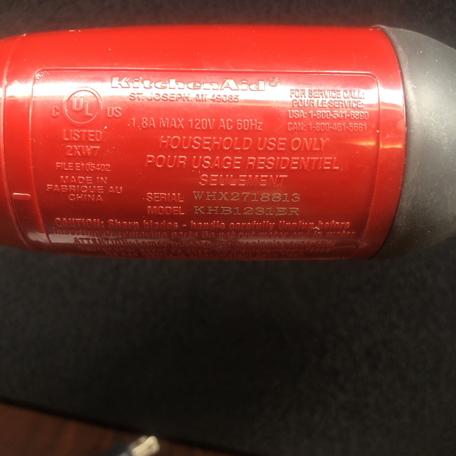 Kitchenaid 2Speed Immersion Hand Blender, Empire Red, KHB1231ER eBay