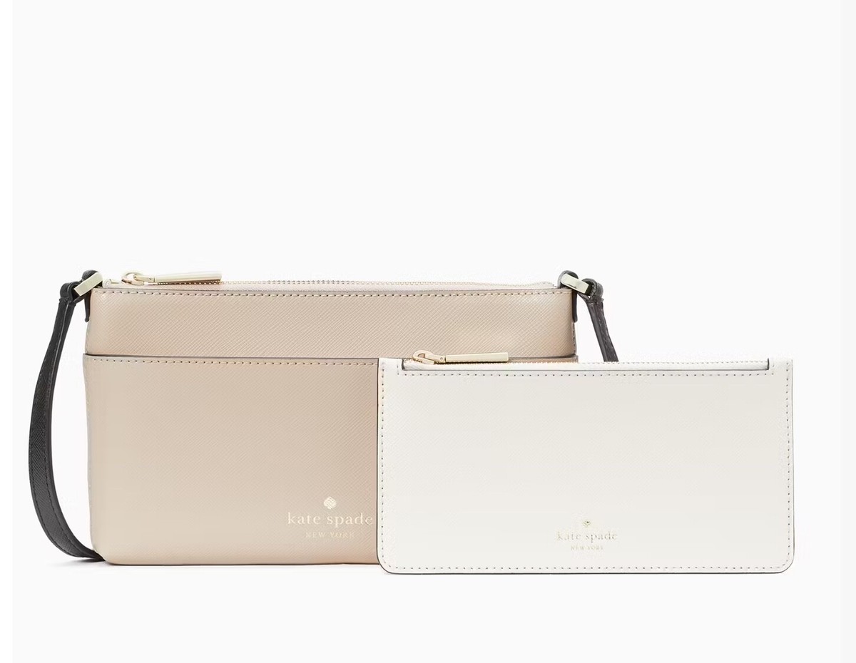 NWT Kate Spade Sadie Leather Crossbody Set Warm Beige Multi KC480