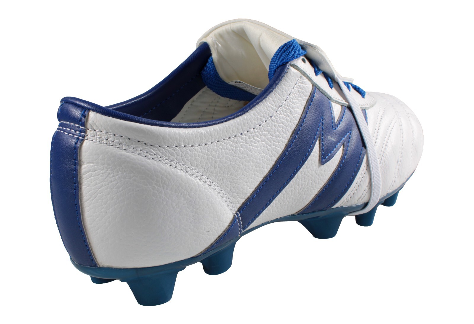 Soccer Leather Cleats Original Authentic Manriquez White/Blue Made in Mexico