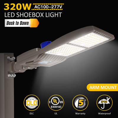 320W LED Parking Lot Light Dusk to Dawn Commercial Outdoor Shoebox Street lights
