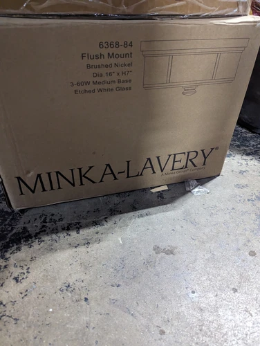 Minka Lavery 3 Light 16-in Brushed Nickel Flush Mount Ceiling Fixture  6368-84 - Picture 3 of 4