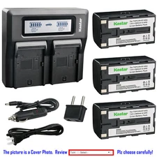 Kastar Battery LCD Dual Fast Charger for Topcon BT-65Q BC-30 & Topcon GTS-900A