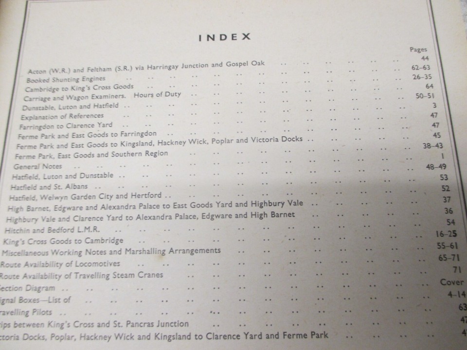 British Railways Freight Working Time Table 1951, Eastern Area, B, King's Cross. eBay