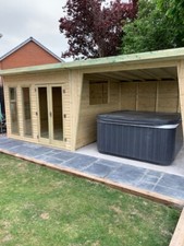 TIMBER SUMMER HOUSE PRESSURE TREATED OUTDOOR HOT TUB BUILDING GARDEN OFFICE BAR 