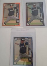 (3) Jorge Lopez 2015 Bowman Chrome Purple Refractor /250 Orange Parallel /25 