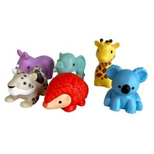 6 Munchkin Animal Bath Squirt Toy Elephant Rhino Giraffe Koala Bear Leopard Lot