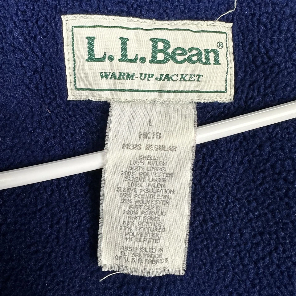 Chaqueta de calentamiento LL Bean vintage para hombre grande amarilla forrada de vellón cremallera años 90 LEER Foto 4 de 4