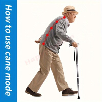 Portable Telescopic Elderly Walking Stick With Adjustable Disability Cane Adult