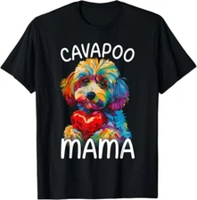 Cavapoo Mom Mama Heart Pop Art Cavapoo Dog Lover T-Shirt