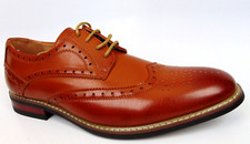 NEW BRUNO MARC NEW YORK Men's Prince 3 Brown Wing Tips Dress Shoes Size 9.0 Med