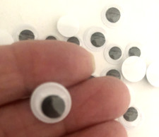 VTG New LOT of 5 PAIRS 1/2" 12mm GOOGLY Wiggle EYES Glue On Craft Doll Google