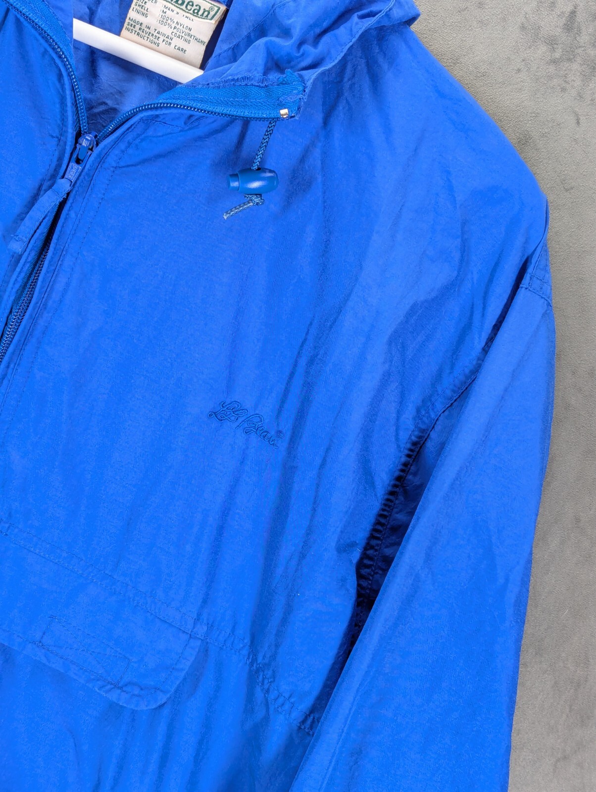 LL Bean Rain Jacket Poncho Size Medium Half Zip Nylon Long Sleeve Vintage Taiwan image 7
