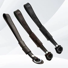 For Nikon Sony FUJI Leica Durable Real Leather Camera Strap Wrist Hand Belt