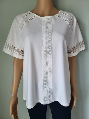 H&M White Short Sleeve Blouse