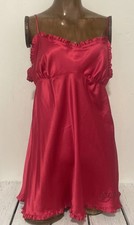 Y2K Victoria's Secret  Angel  Red Nighty Lingerie Ruffle Strappy Sz Large