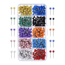500 Pcs 10 Colors 15mm Small Head Push Pins Colorful Thumb Tacks Map Pins Tac...
