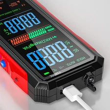 USB C Rechargeable Digital Multimeter for Electrical Testing with Large Display