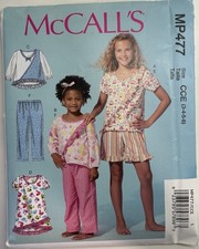 McCall s Pattern MP477 Sizes 3-4-5-6 Dress PJ Shorts tops Set Uncut