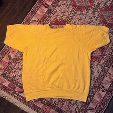 Vintage  60s Hanes Breeze Shield Orange Short Sleeve Blank Sweatshirt Size XL  