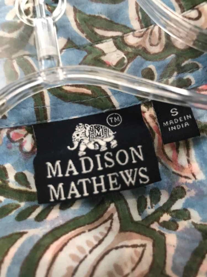 Vestido de segunda mano Madison Mathews azul talla pequeña manga larga Foto 4 de 4