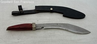 Mid Eastern Steel Kukri Knife Curved Blade Cocco Bolo Boster w/ Case