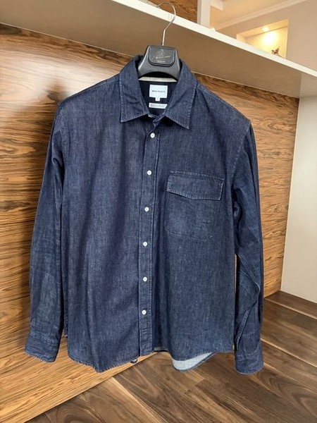 Men Norse Projects Shirt Navy Denim XL