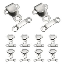 10 Sets Hook and Eye Sewing Metal Closure Clasps Replacement Silver 12 x 14mm