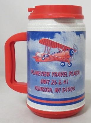 Vintage Oshkosh PLANEVIEW Travel Plaza Truck Stop MUG Coffee EAA Cup - Whirley