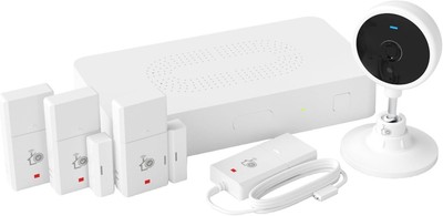 HomeOK Drahtloses Heimsicherheitssystem Alarmsensoren & Innenkamera-Kit zum Selbermachen