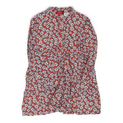 s.Oliver, Kleid, Größe: 92, Rot/Weiß/Mehrfarbig, Viskose, Blumen, Mädchen #fO8