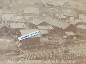 1880s SV of Shacks LOG CABINS & Stores in BLACK HAWK CO by DAVIS and ALEX MARTIN