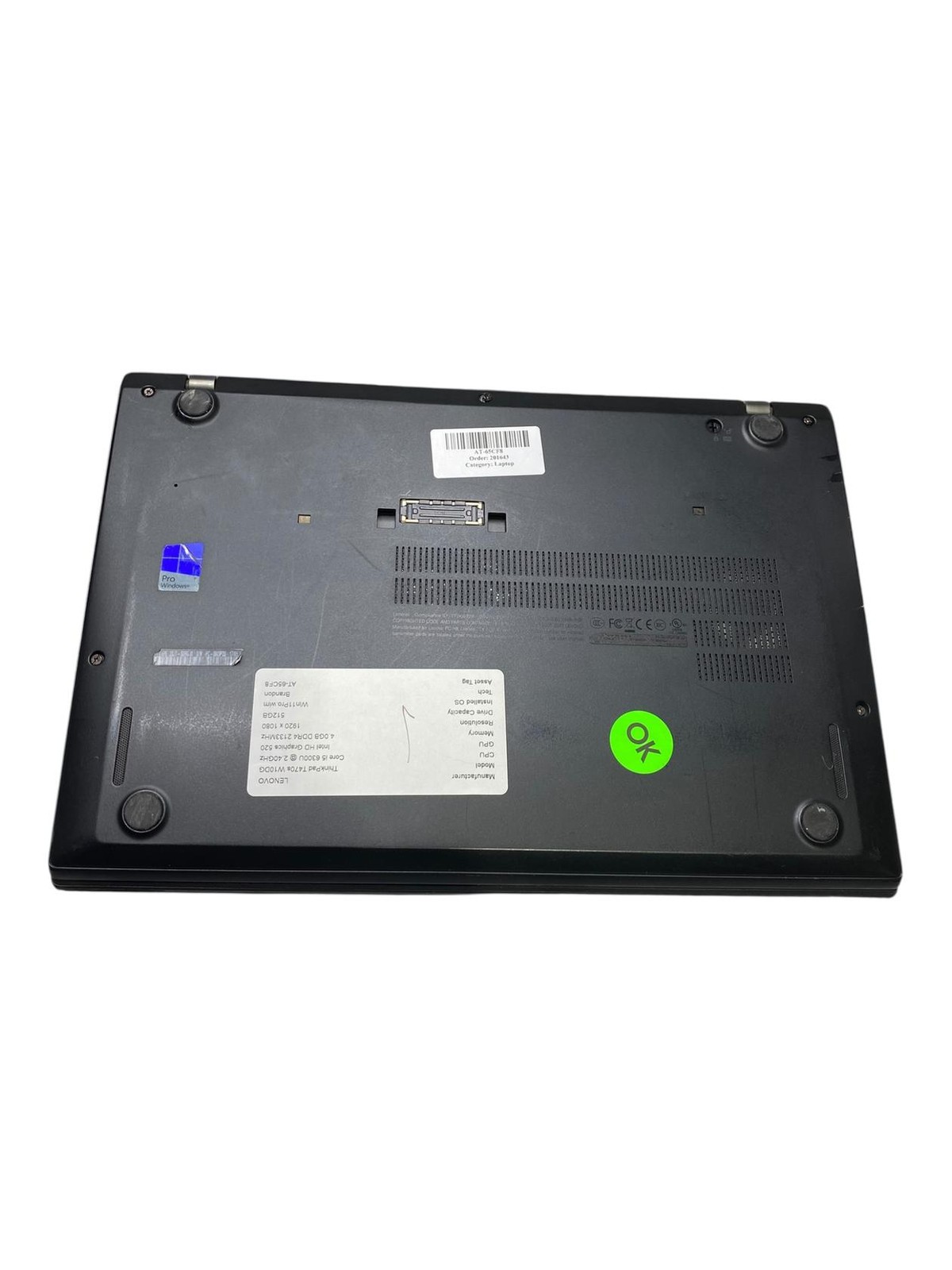 Lenovo ThinkPad T470s, 14-Inch Laptop, with Intel Core i5-6300U, Windows 11 Pro