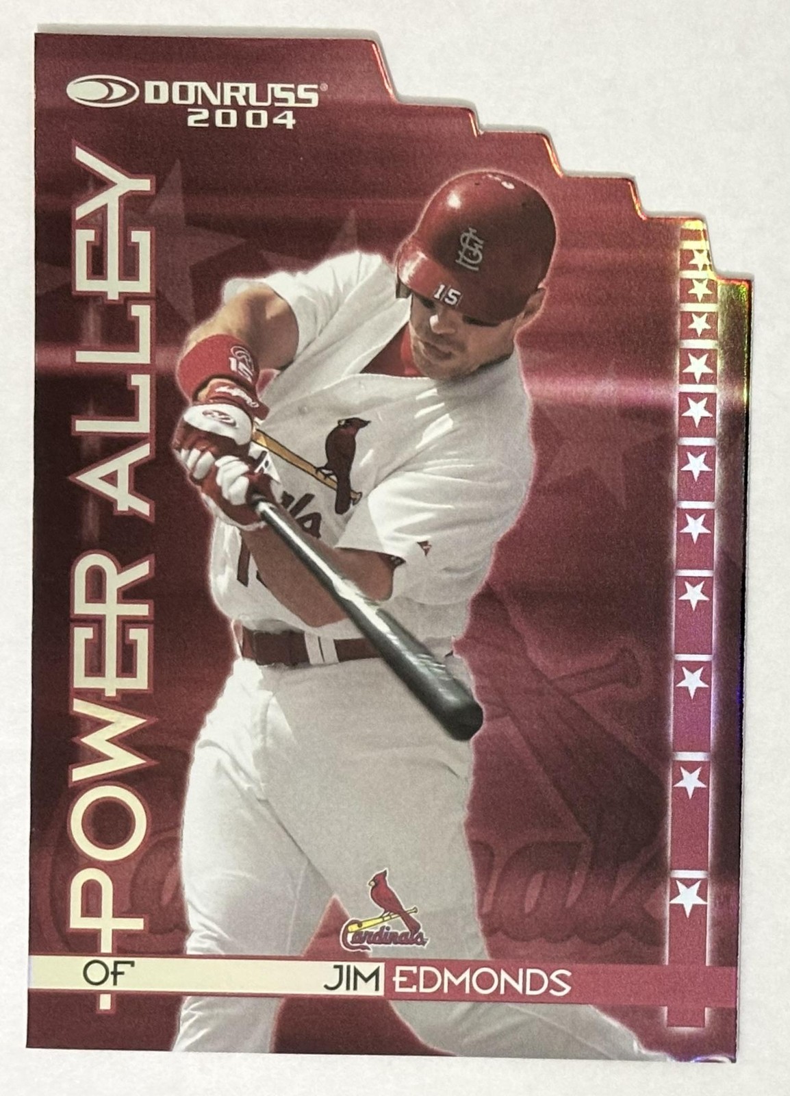 Jim Edmonds 2004 Donruss Power Alley Red Die Cut #PA5 #/250 - STL Cardinals
