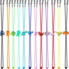12-Pcs Cartoon Dinosaur Kids Eyeglass Strap Adjustable Anti-slip Glasses Lanyard