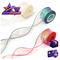 Geschenkband 40Mm Transparentes Schleifenband GrüN Rot Weihnachten 3 Rollen