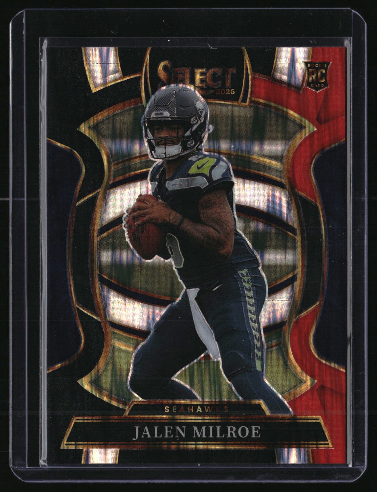 2025 Panini Select #14 Jalen Milroe Black and Red Prizm Shock