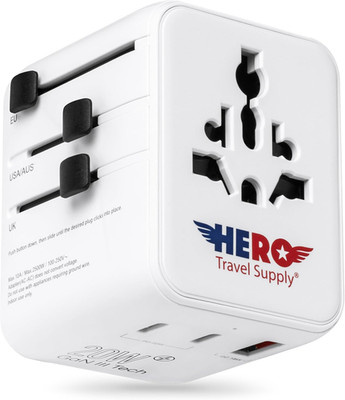 Hero International Travel Power Adapter   Universal Plug for Europe, UK, US, Asi