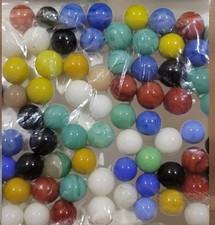 VTG 80s/90s Marbles Lot of 75, Variety Of Colors-Styles-Size, Preowned