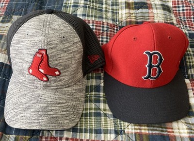 Boston Red Sox Stretch Fit Baseball Cap Hat Lot Of Two READ New Era & 47 Brand