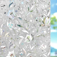 Window privacy film stained glass decorative frosted static cling 17 5x78 7