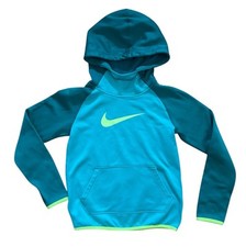 Nike Hoodie Hooded Sweatshirt Small Dri Fit Teal Thermal Pullover Swoosh Pocket