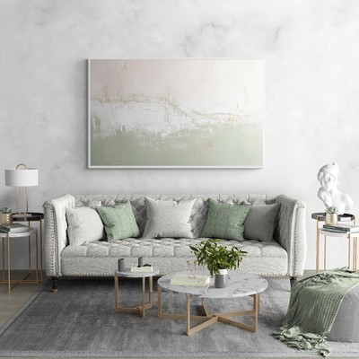 Minimal Chic Abstrakte Kunst Weich Neutral Wandbild Luxus Rosa Grün Gold Leinwand