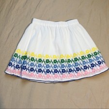 NWT J. Crew Factory Size 4-5 XS White Embroidered Hem Skirt