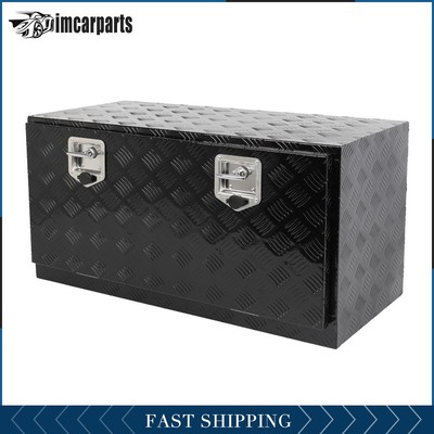 Aluminum Storage Tool Box 36''x 17''x18'' W/2x Chain for Truck Garage home office