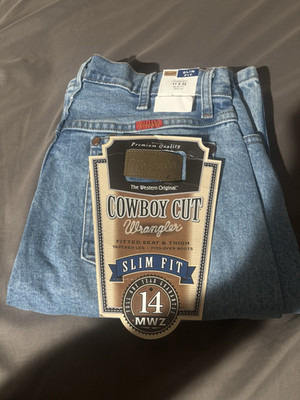 Wrangler Boys Cowboy Cut Slim Fit Blue Denim Jeans Size 11x32