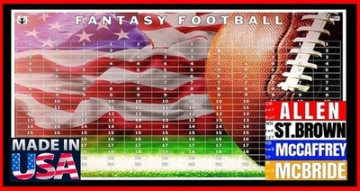 Fantasy Football Draft Board Kit 2026 XL 4''x1'' Stickers w/Top Rookies Live Party