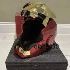 Autoking Iron Man MK5 1:1 Wearable Helmet Prop Mask Voice Control Gold Silver 