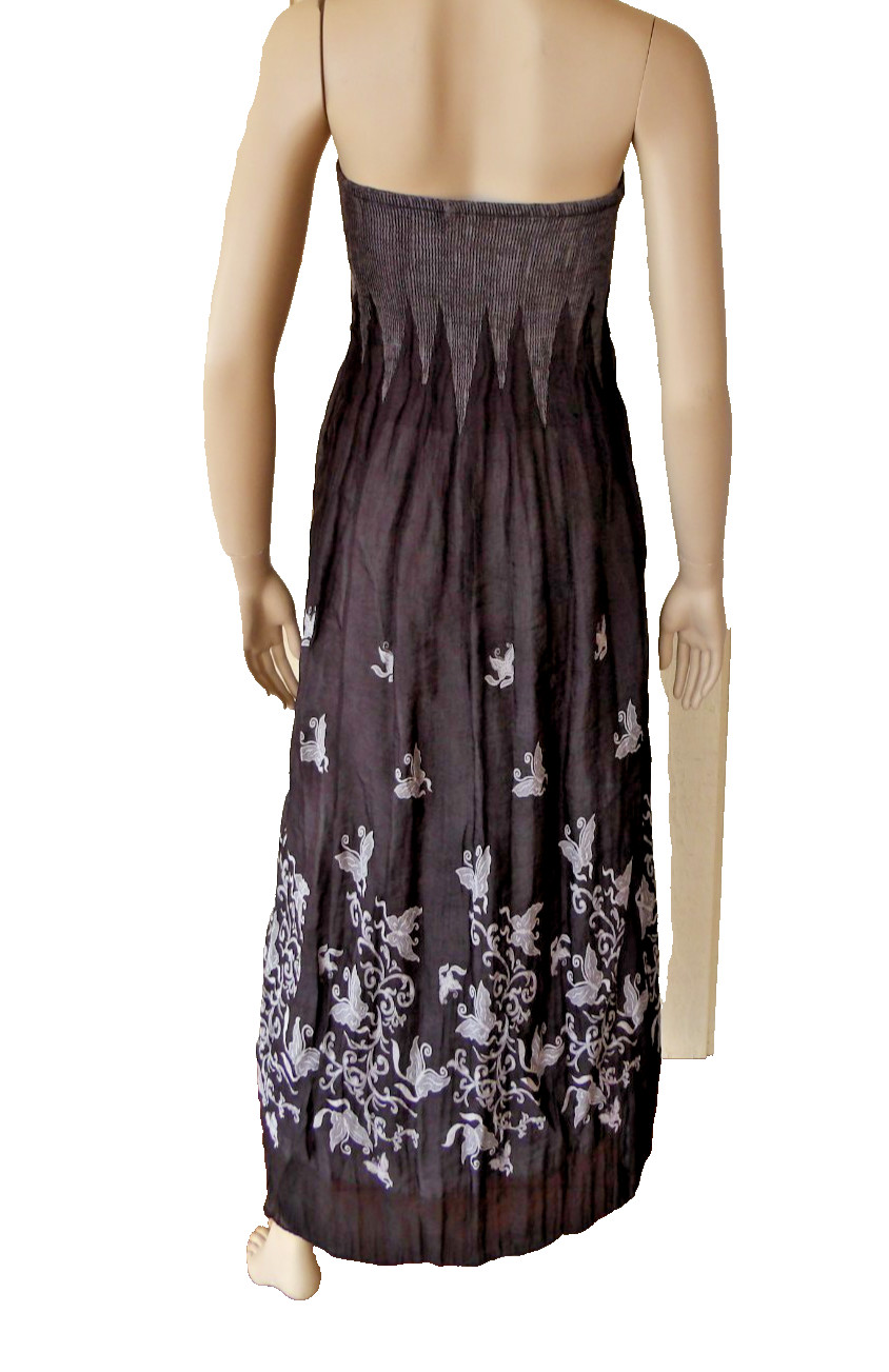 Lapis Maxi Skirt Convertible Slip Dress Bohemian One Size Fit & Flair Sundress